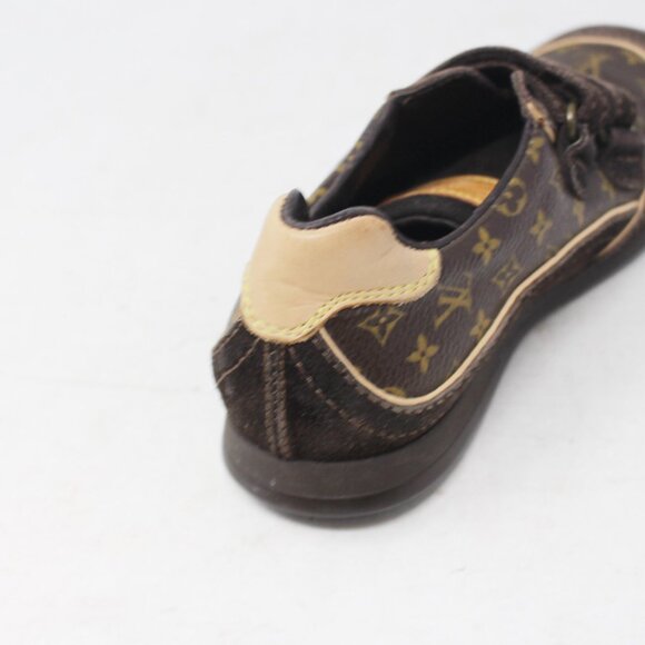Louis Vuitton #HPDNH3 Kids Low Top Monogram Sneakers Size 27 - Picture 6 of 9